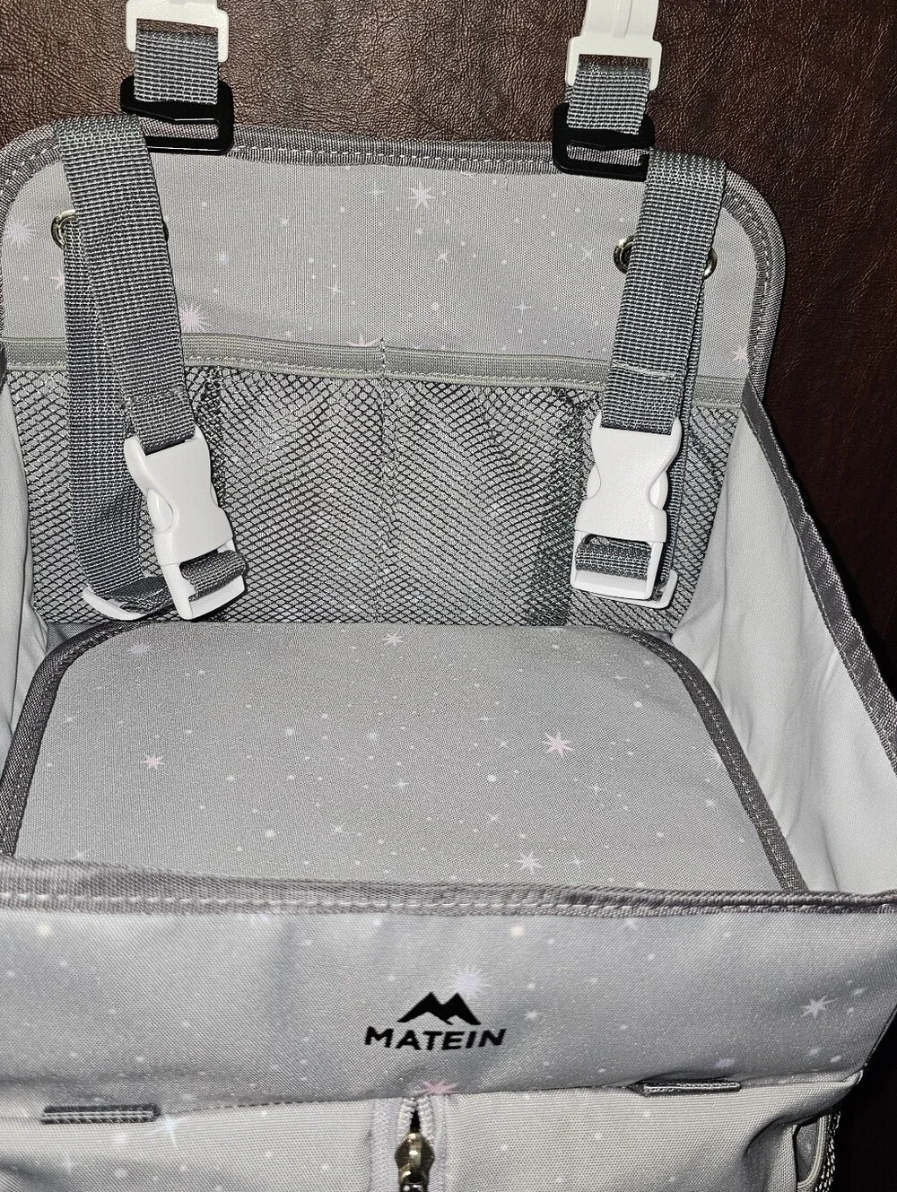 NWT Matein Diaper Bag Grey Galaxy Stars